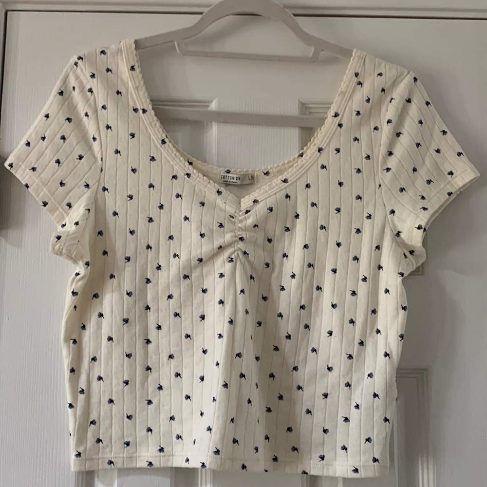 Cotton On Crop Floral Print T Shirt